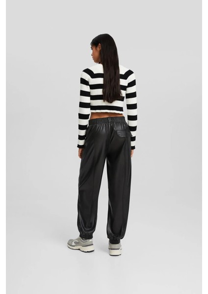 Allbucks Bershka, Suni Deri Jogger Pantolon ABBRS0043 modelleri