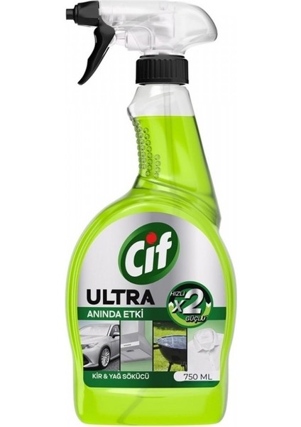 Ultra Sprey Sakura Parfümlü 750 ml + Cif Ultra Anında Etki Kir ve Yağ Çözücü 750 ml
