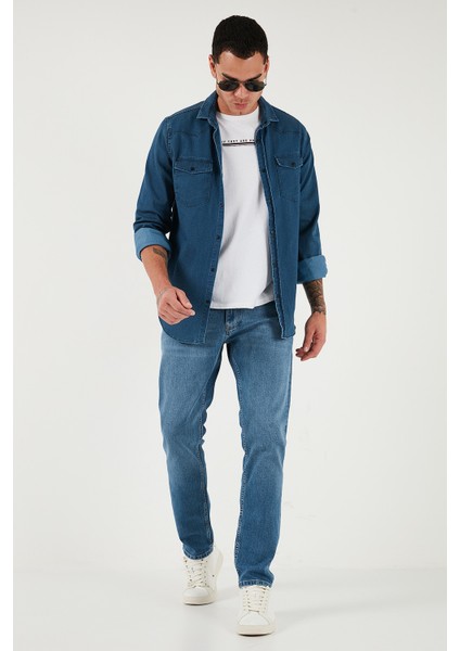 Pamuklu Regular Fit Normal Bel Boru Paça Jeans Erkek Kot Pantolon 2203C281PARMA