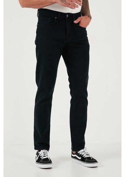 Pamuklu Comfort Fit Normal Bel Düz Paça Jeans Erkek Kot Pantolon 412C05TEXAS fırsatları