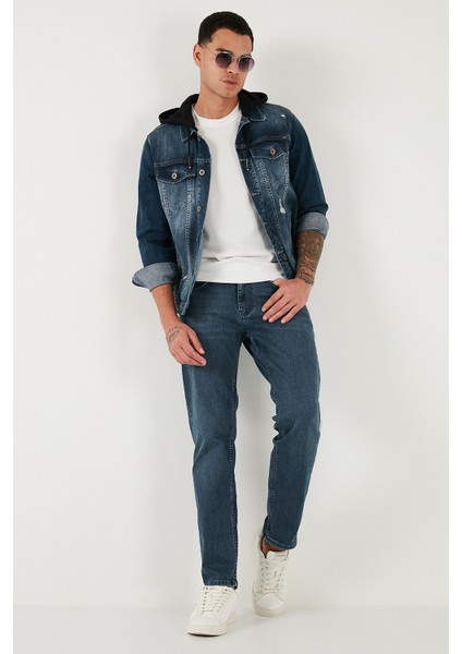 Pamuklu Comfort Fit Normal Bel Boru Paça Jeans Erkek Kot Pantolon 4412C02TEXAS