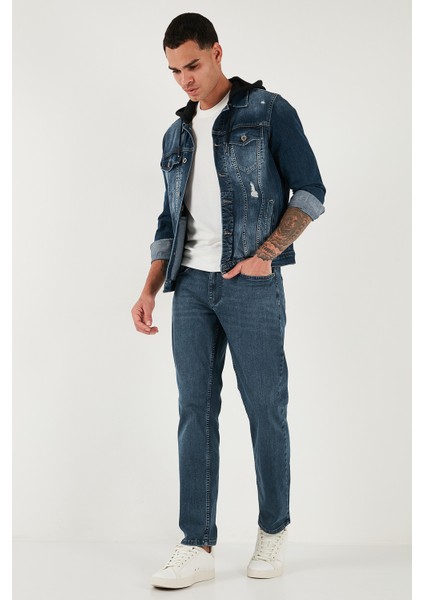 Pamuklu Comfort Fit Normal Bel Boru Paça Jeans Erkek Kot Pantolon 4412C02TEXAS fırsatları