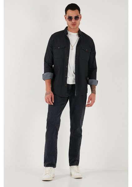 Pamuklu Comfort Fit Normal Bel Boru Paça Jeans Erkek Kot Pantolon 4400C21TEXAS