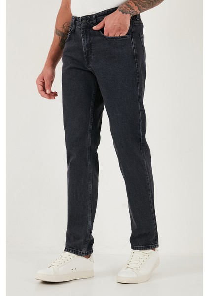Pamuklu Comfort Fit Normal Bel Boru Paça Jeans Erkek Kot Pantolon 4400C21TEXAS fırsatları
