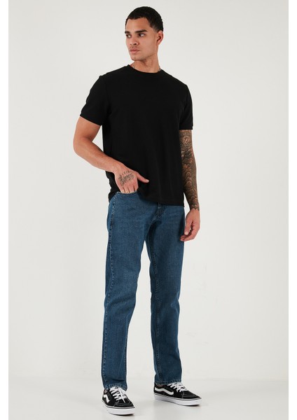 Pamuklu Comfort Fit Normal Bel Boru Paça Jeans Erkek Kot Pantolon 4400C17TEXAS
