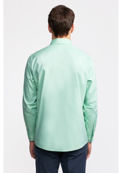 Erkek Yeşil Düğmeli Yaka Cooper Fit Spor Gömlek fırsatları