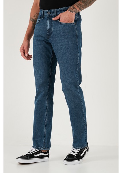 Pamuklu Comfort Fit Normal Bel Boru Paça Jeans Erkek Kot Pantolon 4400C17TEXAS fırsatları