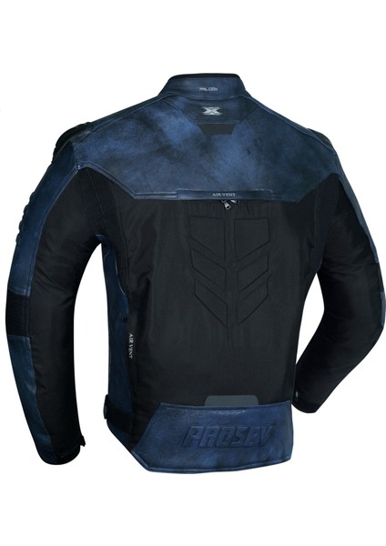 Motosiklet Montu Deri 4 Mevsim Maxdura ve Leather Kumaş Mont Dark Blue Falcon fiyatları