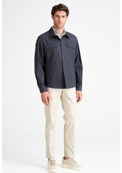 Erkek Lacivert Paraşüt Kumaşlı Gömlek Ceket indirimleri