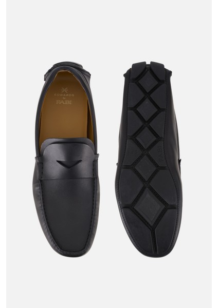 Erkek Siyah Deri Loafer modelleri