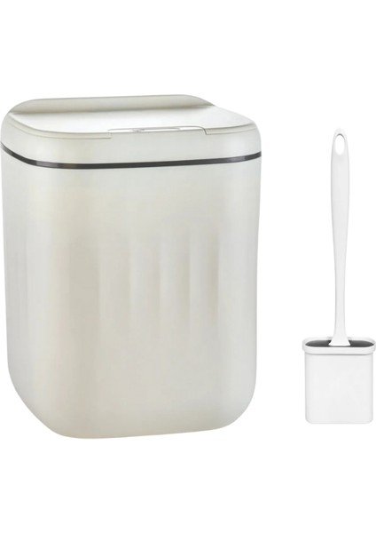 Akıllı Teknolojik Antibakteriyel Sensörlü Çöp Kovası 20 Litre + Duvara Asılabilir Beyaz Silikon Klozet Fırçası
