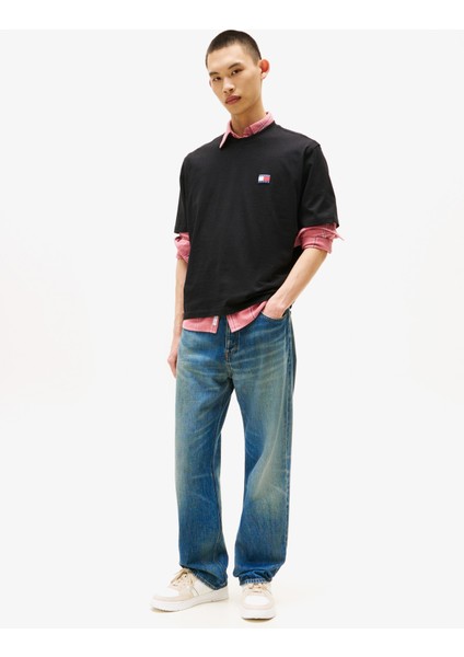 Tommy Jeans 90's Flag Erkek Siyah T-Shirt.bds