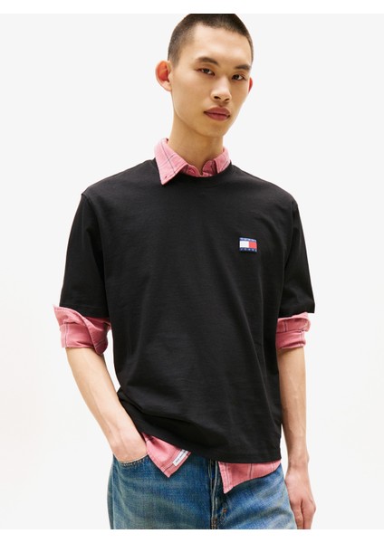 Tommy Jeans 90's Flag Erkek Siyah T-Shirt.bds fiyatları