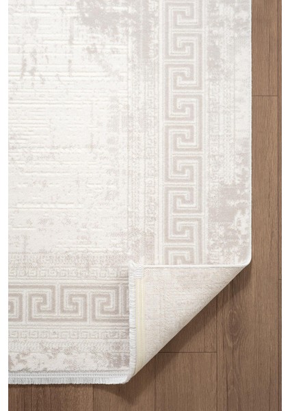 Cotto Cool CL004G Klasik Desen Akrilik Krem Halı Pamuk Taban Salon Koridor Oturma Yatak Odası Halısı indirimleri