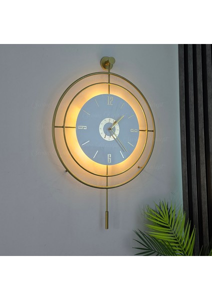 Led'li Target Kristal (Büyük Boy 50 x 75 Cm), Modern Dekoratif Sarkaçlı Metal Duvar Saati fiyatları
