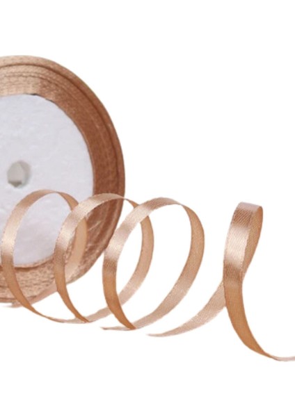 Saten Kurdele 2 cm 10 Metre Açık Kahverengi