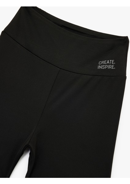 Yüksek Bel Slim Fit Biker Baskılı Spor Tayt modelleri