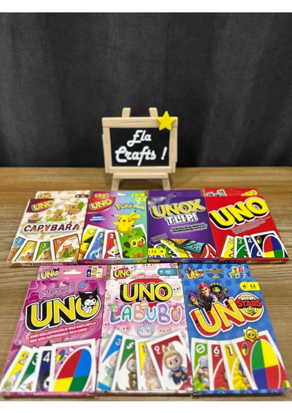 Uno Kart Oyunu 7 'li Set | Eğlenceli Aile ve Parti Oyunu | Renkli Strateji Kartları