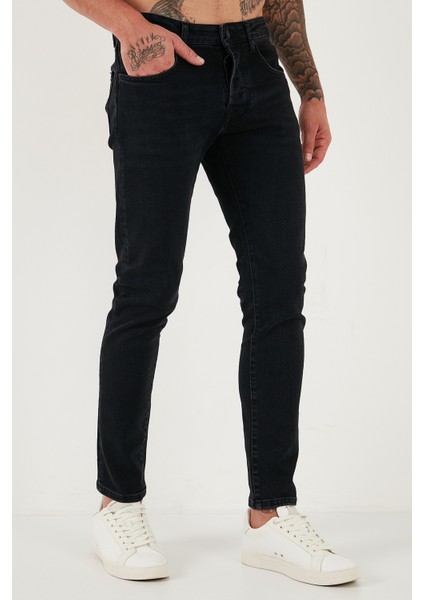 Pamuklu Slim Fit Normal Bel Dar Paça Jeans Erkek Kot Pantolon 1115C14NAPOLI modelleri