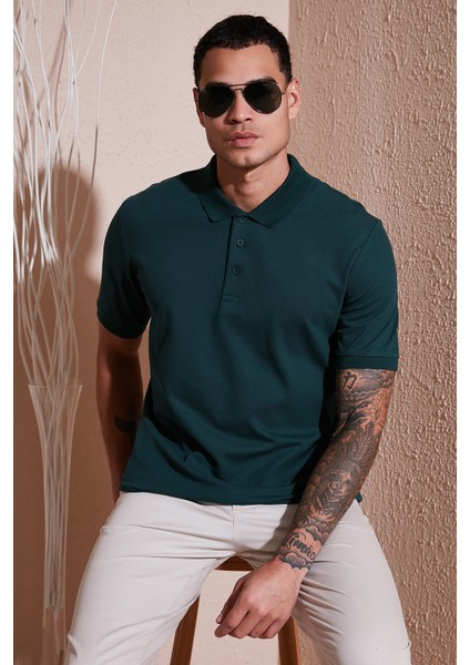Pamuklu Regular Fit Düğmeli Polo Yaka T Shirt Erkek Polo Yaka T Shirt 5902127