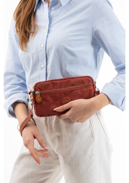 Unisex Cüzdan, 4 Gözlü, Telefonluk, Orjinal Crinkle Kumaş, Çapraz Askılı Omuz Çantası, 20X12CM fiyatları