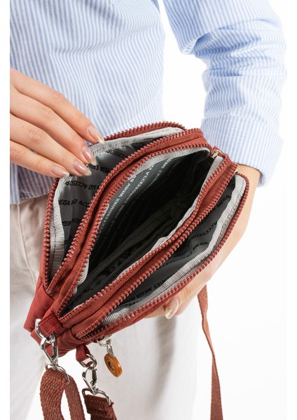 Unisex Cüzdan, 4 Gözlü, Telefonluk, Orjinal Crinkle Kumaş, Çapraz Askılı Omuz Çantası, 20X12CM modelleri