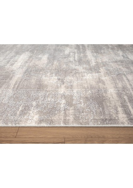 Step SE002G Gri Kalsik Halı Dekoratif Çerçeveli Pamuk Taban Triko Akrilik Salon Mutfak Halısı modelleri