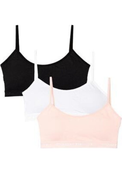 Kadın Siyah Beyaz Ten Yarım Atlet Büstiyer 3'lü fiyatları