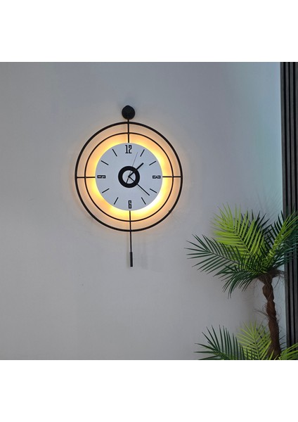Led'li Target Kristal (Büyük Boy 50 x 75 Cm), Modern Dekoratif Sarkaçlı Metal Duvar Saati modelleri