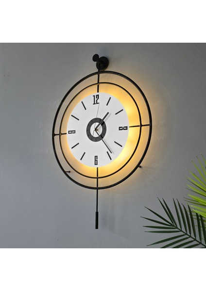 Led'li Target Kristal (Büyük Boy 50 x 75 Cm), Modern Dekoratif Sarkaçlı Metal Duvar Saati fırsatları