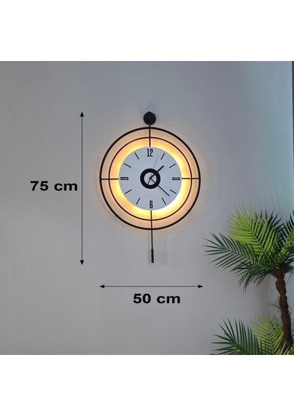 Led'li Target Kristal (Büyük Boy 50 x 75 Cm), Modern Dekoratif Sarkaçlı Metal Duvar Saati indirimleri