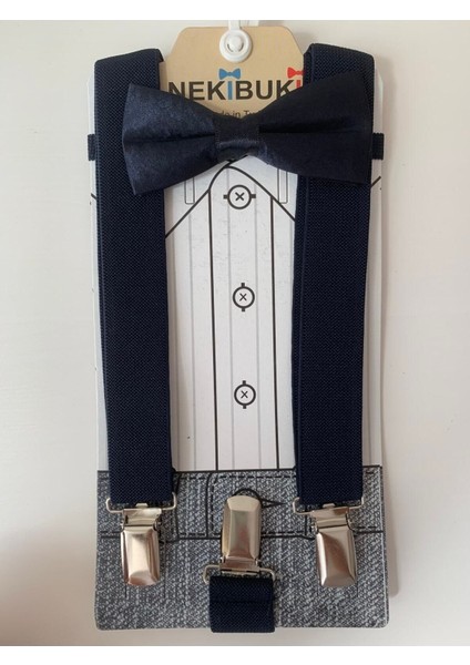 Erkek Çocuk Siyah Pantolon Askısı ve Papyon Takımı 1-8 Yaş