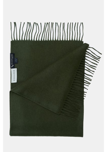 Erkek Yeşil Alpaca Yün Düz Renk Atkı