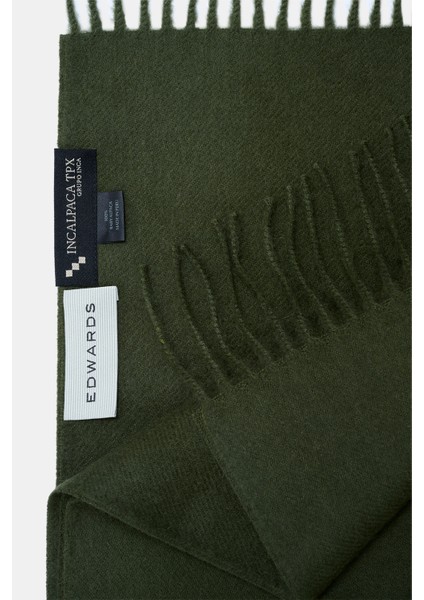 Erkek Yeşil Alpaca Yün Düz Renk Atkı fiyatları