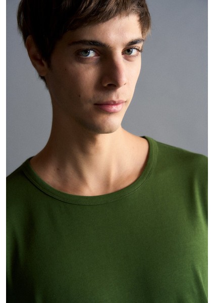 Basic Modal T-Shirt - Haki fırsatları