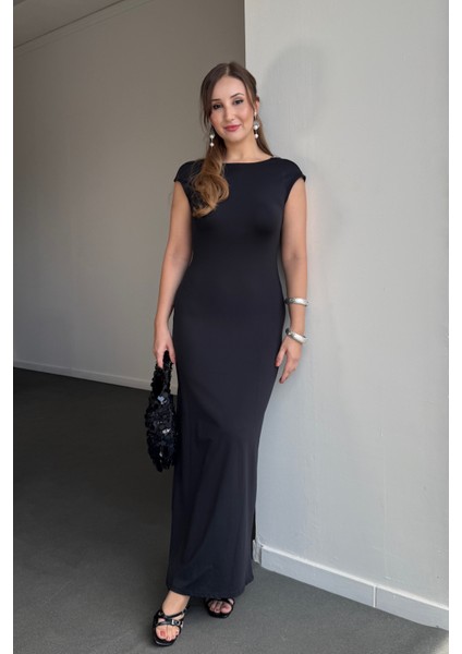 Celso Sırt Dekolteli Elbise