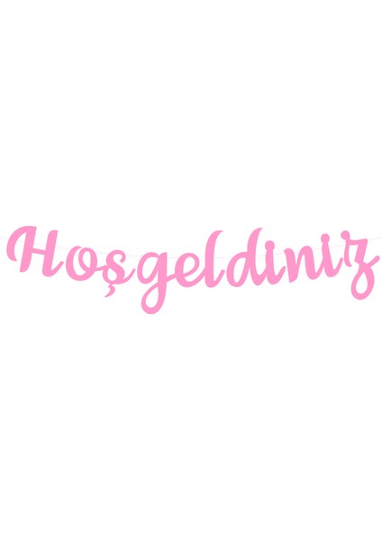 Hoşgeldiniz Pembe Temalı Kaligrafi Banner