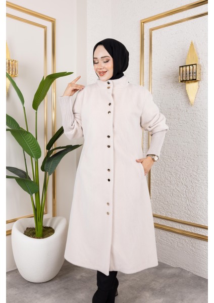 Kadın Astarlı Angora Düğmeli Vizyon Kaban fırsatları