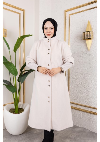 Kadın Astarlı Angora Düğmeli Vizyon Kaban indirimleri