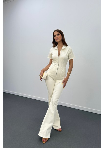 Ivory Fermuarlı Likralı Tulum fiyatları