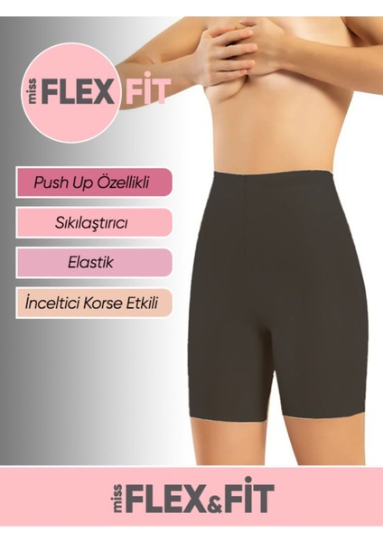 Lazer Kesim Göbek ve Basen Toparlayıcı Yüksek Bel Silikonlu Şort Korse