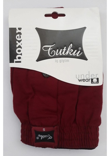 Erkek Bordo Penye Düğmeli Boxer