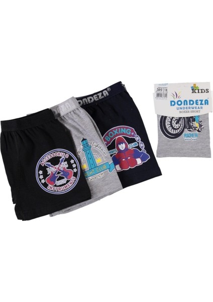 6'llı Baskılı Erkek Çocuk Boxer 124709