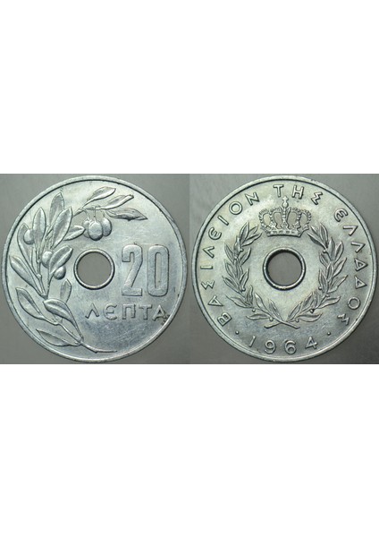 Yunanistan 20 Lepta 1964.