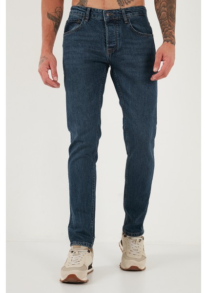 Pamuklu Slim Fit Normal Bel Dar Paça Jeans Erkek Kot Pantolon 1124C04NAPOLI fiyatları