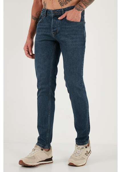Pamuklu Slim Fit Normal Bel Dar Paça Jeans Erkek Kot Pantolon 1124C04NAPOLI modelleri