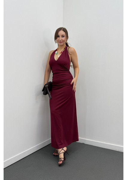 Narda Drapeli Sırt Dekolteli Elbise modelleri