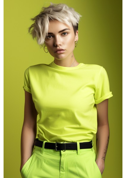 Kadın Neon Sarı Clima Cool T-Shirt L