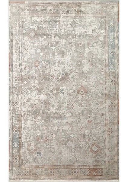 Babylon Bbl 03 Rayon Viskon Eskitme Desenli Gri Vintage Salon Halısı