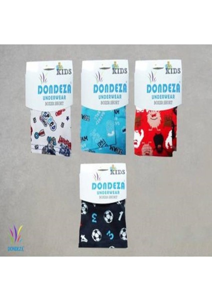 Erkek Çocuk Çok Renkli Desenli 3'lü Paket %100 Pamuk Boxer modelleri